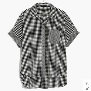 Madewell Gingham Play Button Down Shirt